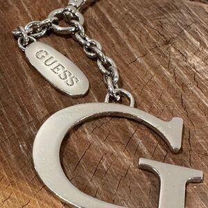 GUESS Silver G Charm Keychain